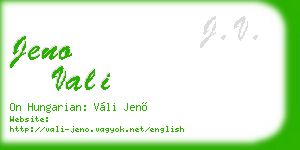 jeno vali business card